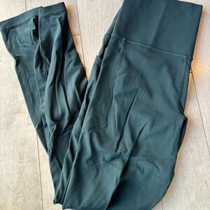Athleta Dark Green/Teal High-Waisted Salutation Stash Leggings